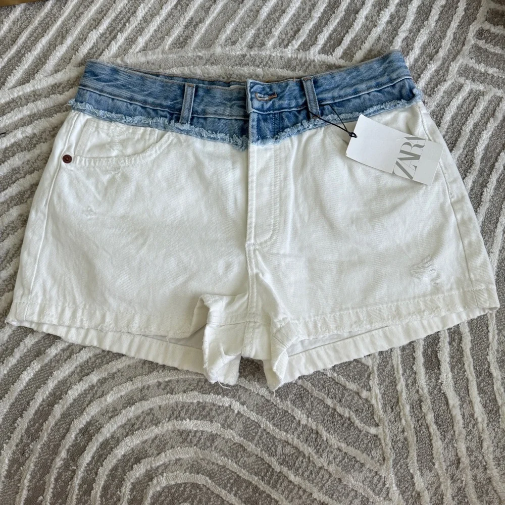 Zara denim ombré shorts